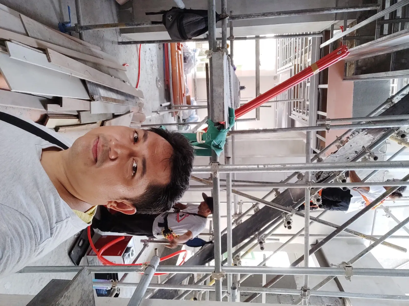 Candid on-site photo of the Powerbyte team at work.