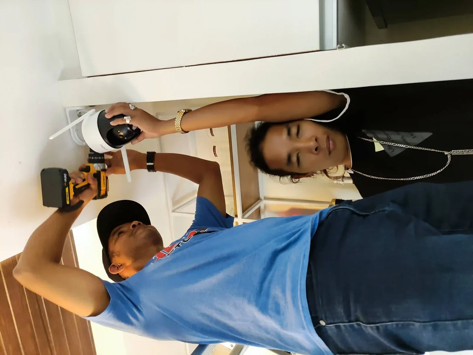 Candid on-site photo of the Powerbyte team at work.
